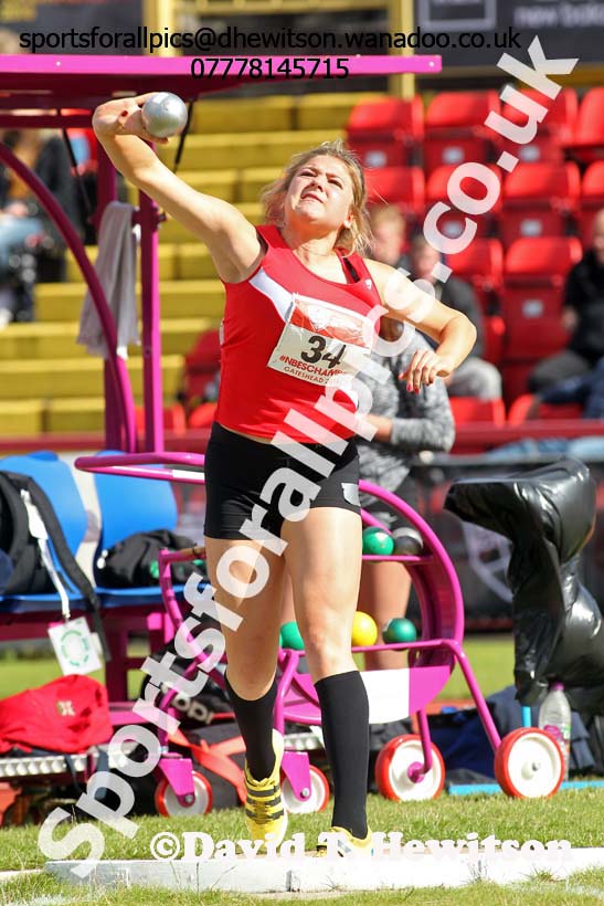 Inter girls shot, English Schools Track and Field. Photo: David T. Hewitson/Sports for All Pics